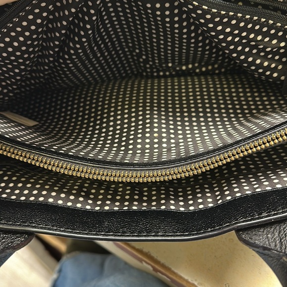 kate spade quinn villabella avenue tote bag in black/cream - Picture 9 of 13